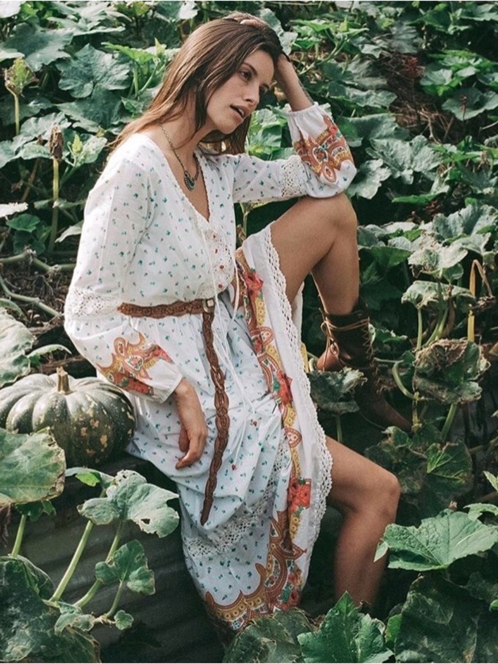 🦄Chasing Unicorns GYPSY WOMAN MAXI Dress Cream Size M